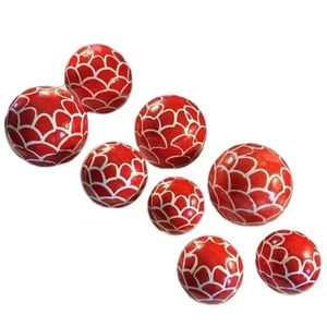 8 Decorative ceramic round balls Red & White purchased at Marshall’s